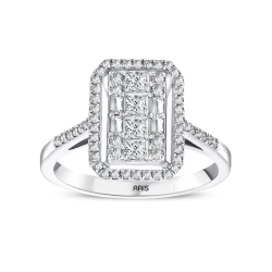 0,63 Karat Baguette-Diamantring