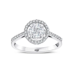 0,51 Karat Effect-Marquise-Diamantring