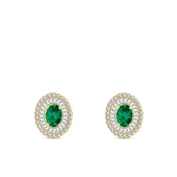 Diamant Anturage Smaragd Ohrring