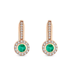 0,64 Karat Smaragd-Diamantohrringe