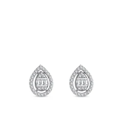 0,37 Karat Baguette-Diamant-Ohrringe