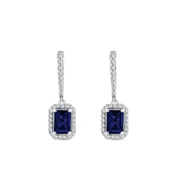 1,74 Karat Saphir-Diamantohrringe