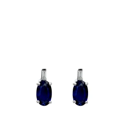 0.47 Karat Safir Oval Pırlanta Küpe