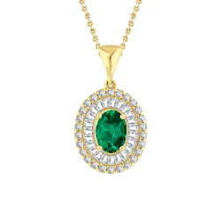 1,26 Karat Smaragd-Diamant-Kette
