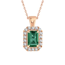 0,55 Karat Smaragd-Diamantkette