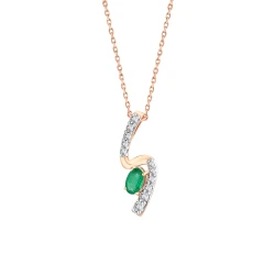 0,35 Karat Smaragd-Diamantkette