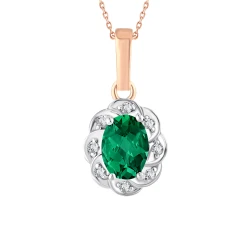 0,81 Karat Smaragd-Diamantkette