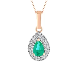 0,57 Karat Smaragd-Diamantkette