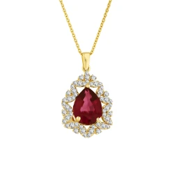 Tropfenförmige Rubin-Diamantkette