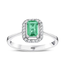Diamant Anturage Smaragd Ring