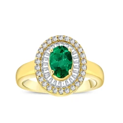 1,28 Karat Smaragd Diamant Ring