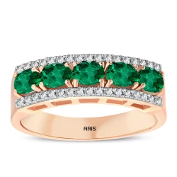0,96 Karat Smaragd-Diamantring