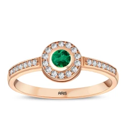 0,37 Karat Smaragd-Diamantring