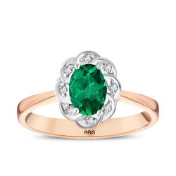 0,81 Karat Smaragd-Diamantring