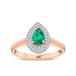 0,58 Karat Smaragd-Diamantring