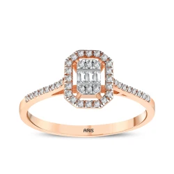 0,15 Karat Baguette-Diamantring