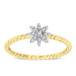 Blumenmuster-Diamantring