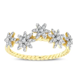 0,29 Karat Blumenmuster-Diamantring