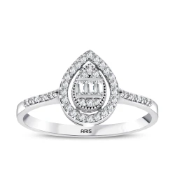 0,23 Karat Baguette-Diamantring