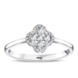 Kleeblatt-Diamantring