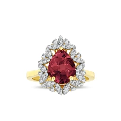 3,43 Karat Tropfen-Rubin-Diamantring
