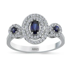 0,56 Karat Fantasie Saphir-Diamantring