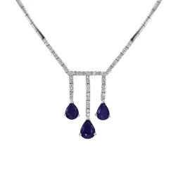 Tropfen Saphir Diamant Collier