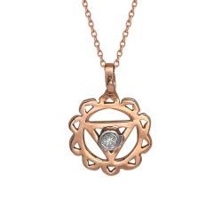 Diamant Goldkette mit Solarplexus-Chakra (Manipura)