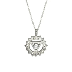 Diamant Symbolkette mit Halschakra (Vishuddha)