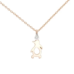 Diamant Gold Pinguin Kette