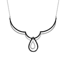 Schwarz-Weiß Diamant-Halskette