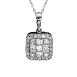 Diamant Fantasie Prinzessschliff Kette