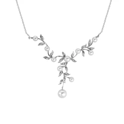 Perle Diamant Kette Gold