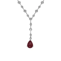 Diamant Rubin Tropfenkette