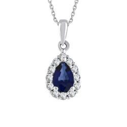 0,62 Karat Tropfen-Saphir-Kette
