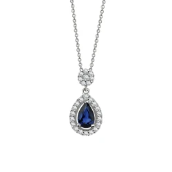 Tropfen Diamant Saphir Kette