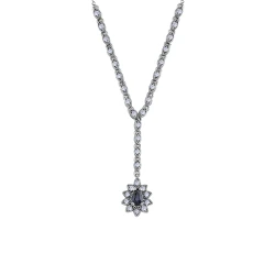 Diamant Saphir Tropfen Kette