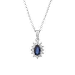 Diamant Saphir Halskette
