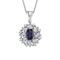 Diamant Saphir Halskette