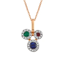 Diamant Bunte Steine Kette