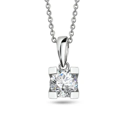 0,30 Karat D-VS2 Diamant Solitärring Halskette