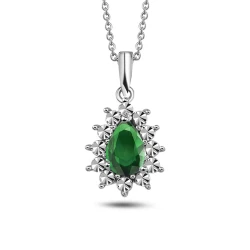 Tropfen Smaragd Gold Kette