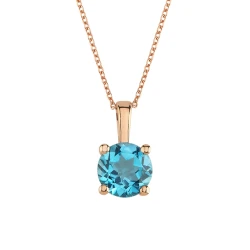 Blauer Topas Gold Halskette