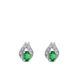 Diamant Tulpen Smaragd Ohrring