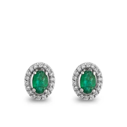 Diamant Ovaler Schliff Smaragd Ohrring