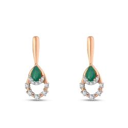 Diamant Tropfen Smaragd Ohrringe