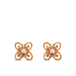Diamant Lebenssymbol Ohrring (Bese Saka) Adinkra