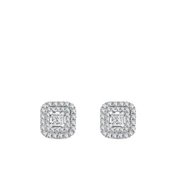 0,57 Karat Prinzessschliff-Diamantohrringe