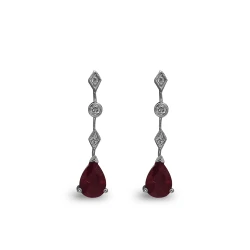 Diamant Rubin Tropfen Ohrring