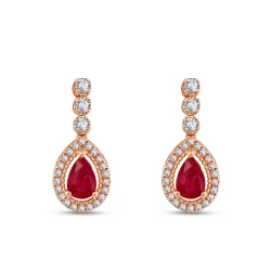 Diamant Rubin Ohrringe